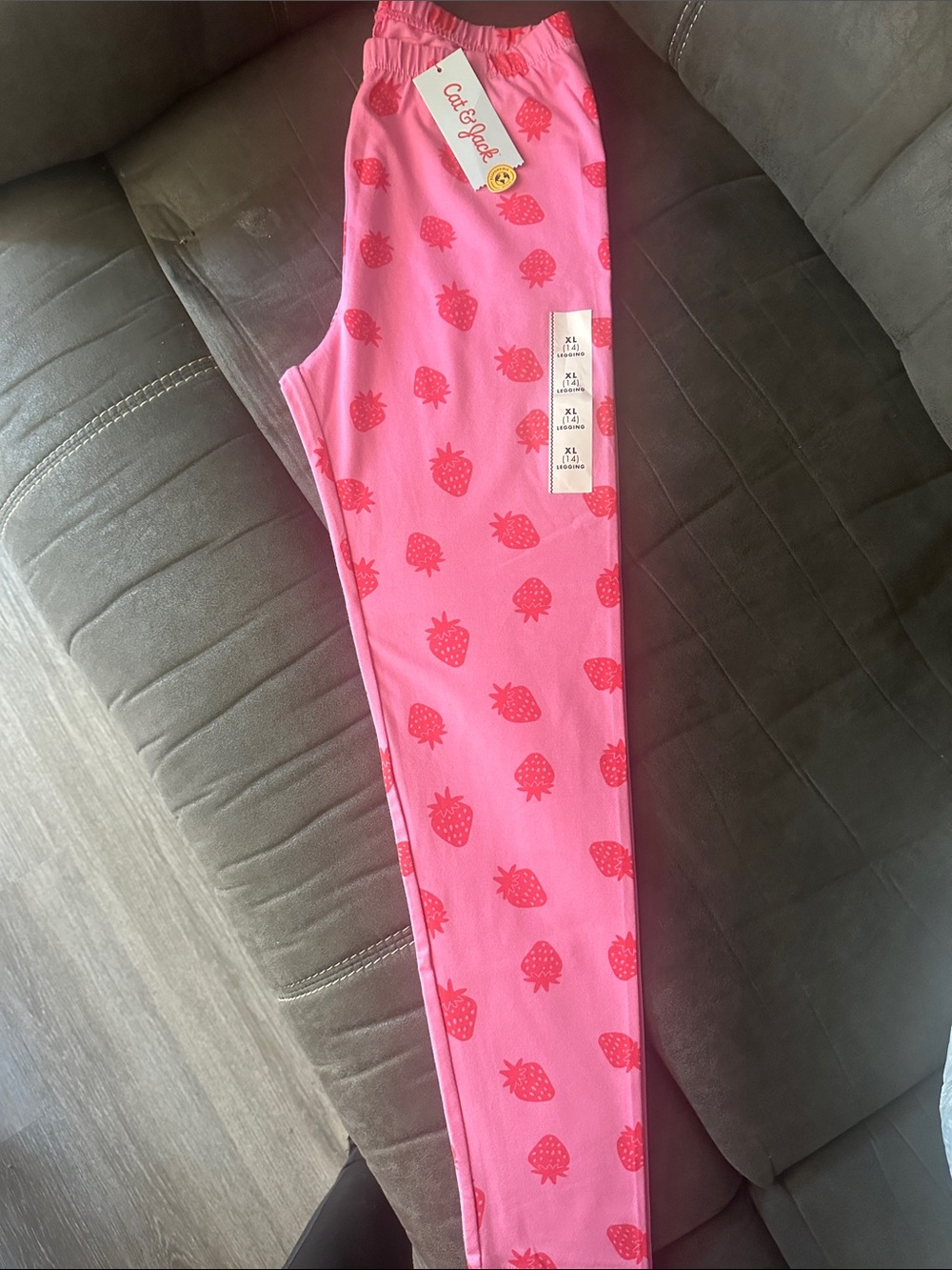 Cat & Jack Pink Strawberry-Print Leggings